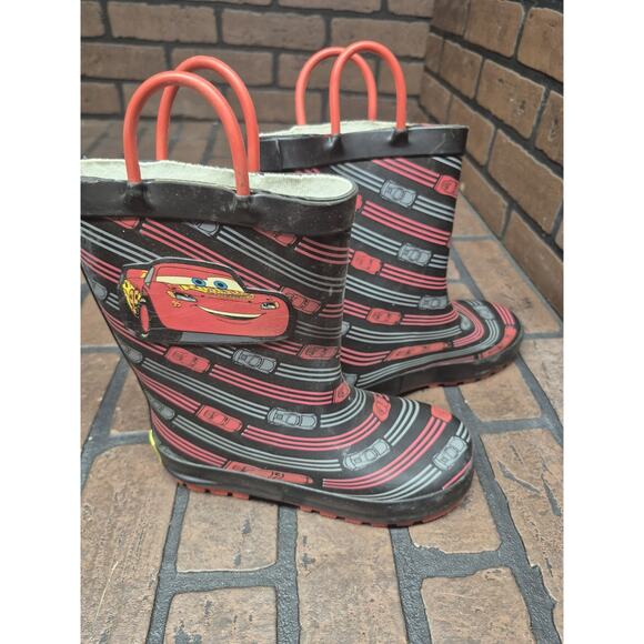 Disney Pixar Cars Lightning McQueen Rain Boots Kids 11/12 Western Chief - Picture 1 of 4